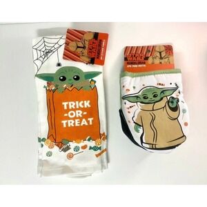 Star Wars Mandalorian Halloween Kitchen Towels & Mini Oven Mitts Grogu 4pc Set